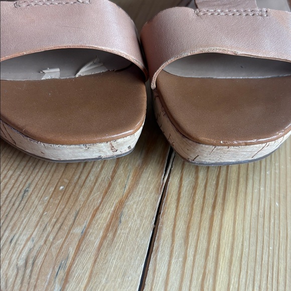 Franco Sarto Cera Cork Wedge Sandals in Nude Size 7 - Picture 12 of 12